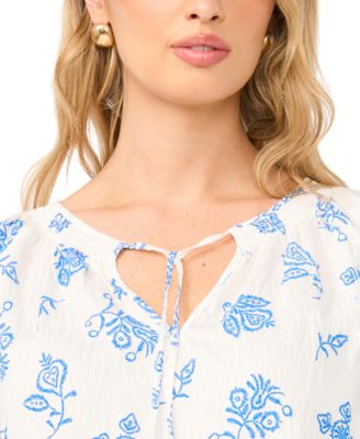 Women's Tie-Neck Peasant Blouse