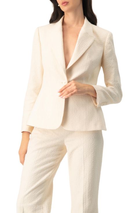 Женский пиджак Ivonne Single-Breasted Textured Tailored Blazer, цвет: Натуральный
