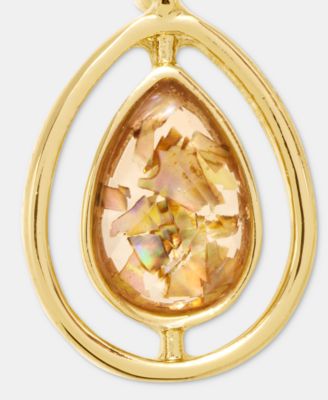 Double Stone Clip-On Drop Earrings