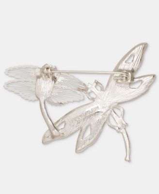 Crystal & Stone Flying Dragonflies Pin 