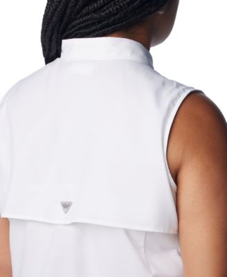 Plus Size PFG Tamiami Button-Front Sleeveless Top