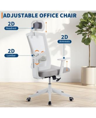 Heavy Duty Ergonomic Office Chair, Adjustable Headrest & Lumbar Support, Flip-Up Arms Desk Chair
