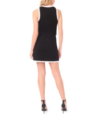 Women's Crochet Floral Trim Crewneck Top