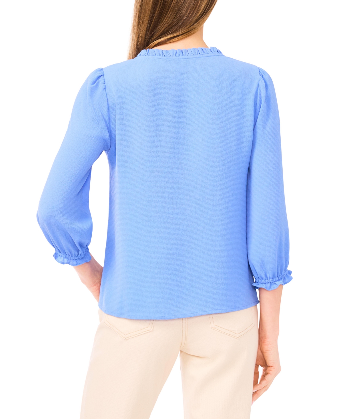CeCe Women's Ruffled Button-Front 3/4-Sleeve Blouse