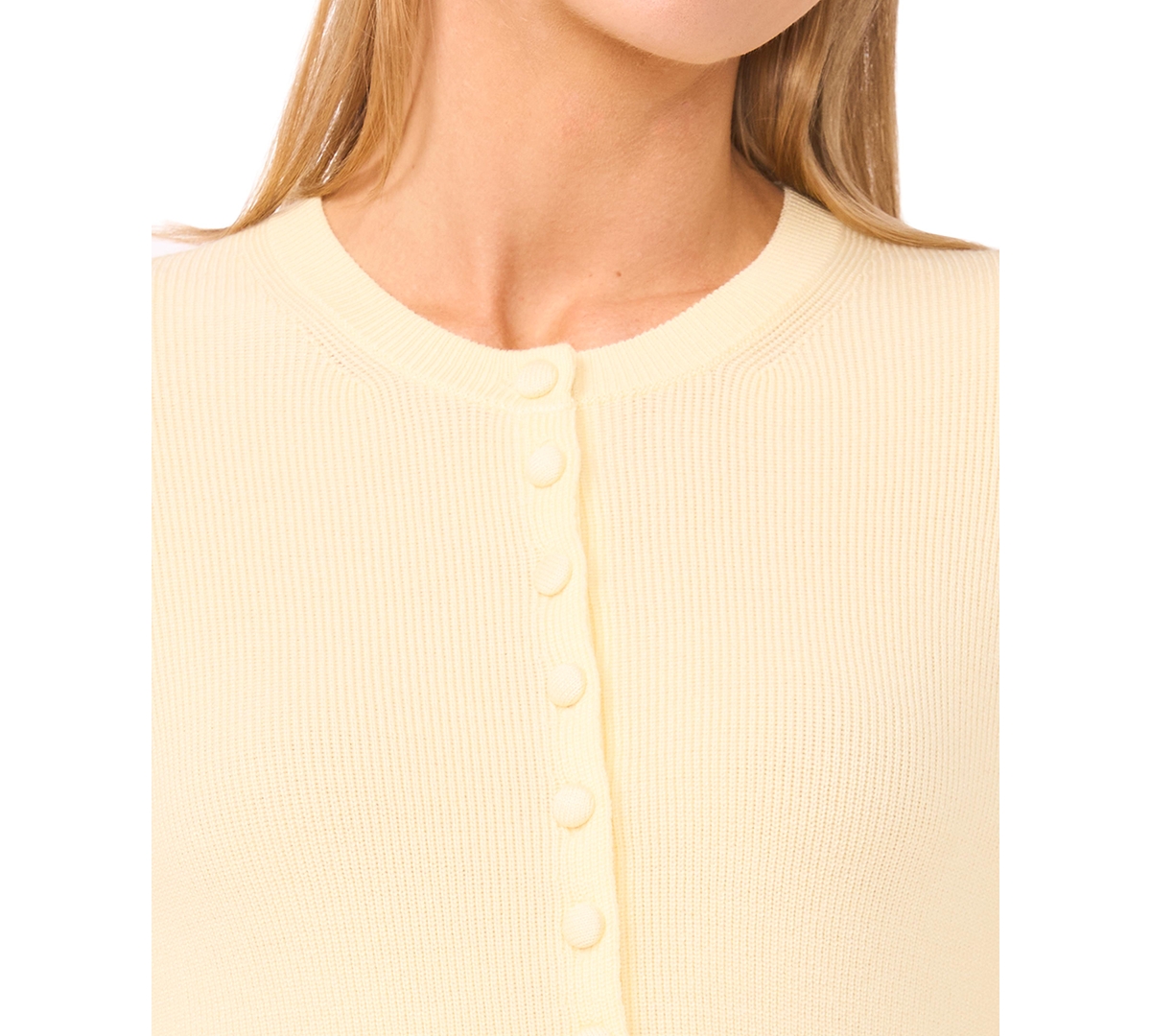 CeCe Women's Crewneck Long-Sleeve Cardigan