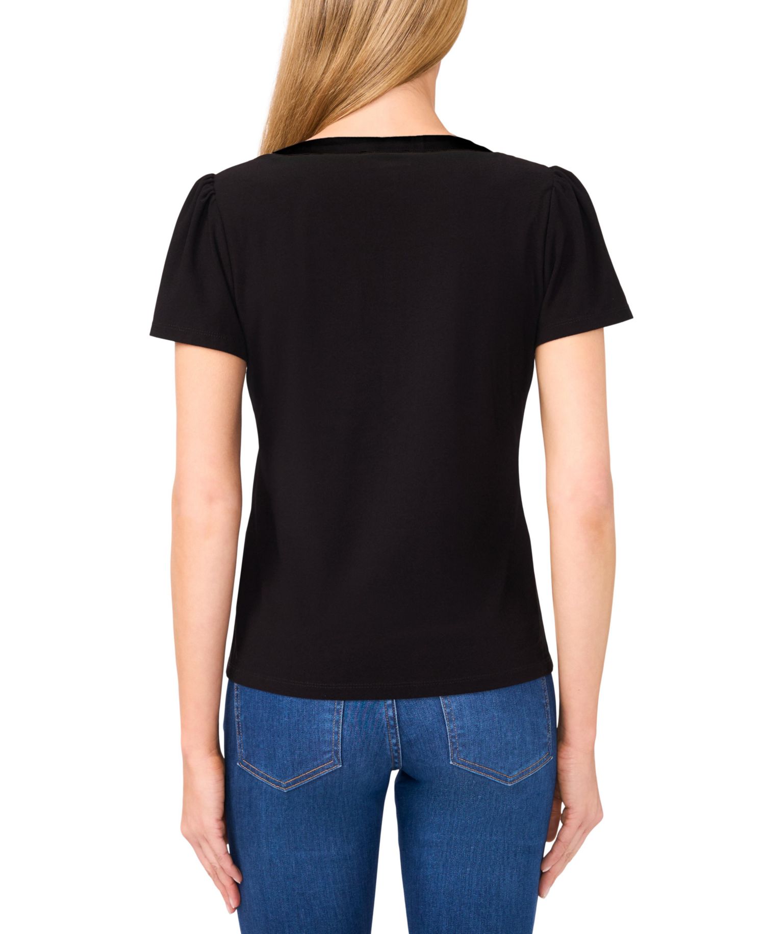 Women's Bow Front Short Sleeve Top