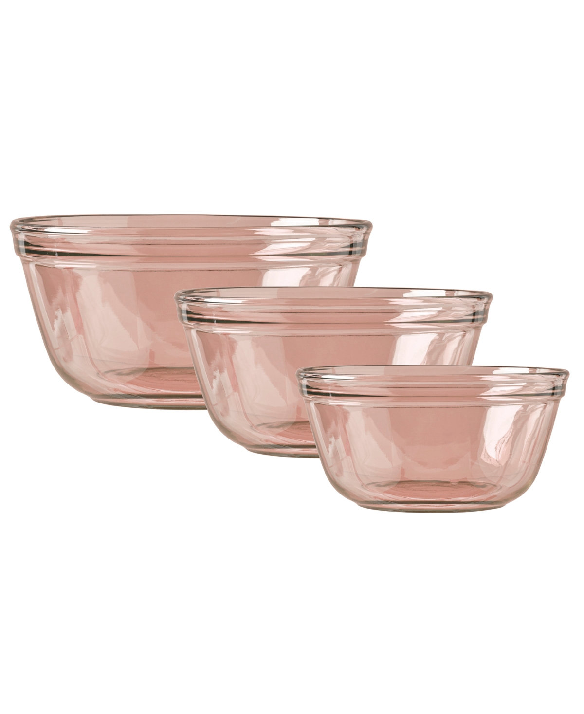 Anchor Hocking Rosewater 3-pc. Mixing Bowl Set In Pink