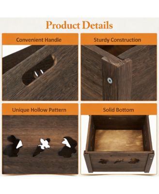 YIGII Wooden Storage Crates for Farm & Home Use