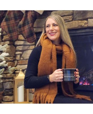 Women's Oversized Fringe Scarf - Brown