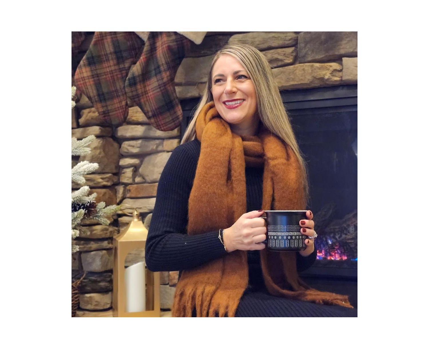 Women's Oversized Fringe Scarf - Brown