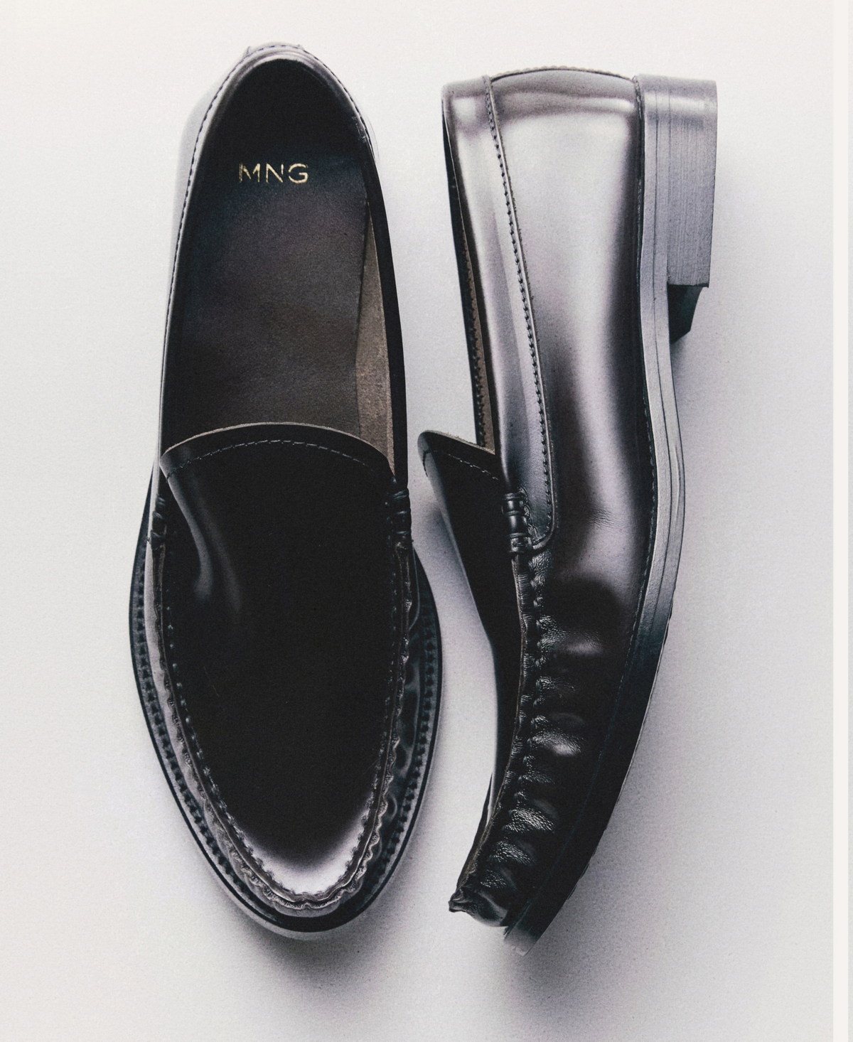 Mango Women's Gathered Leather Moccasin