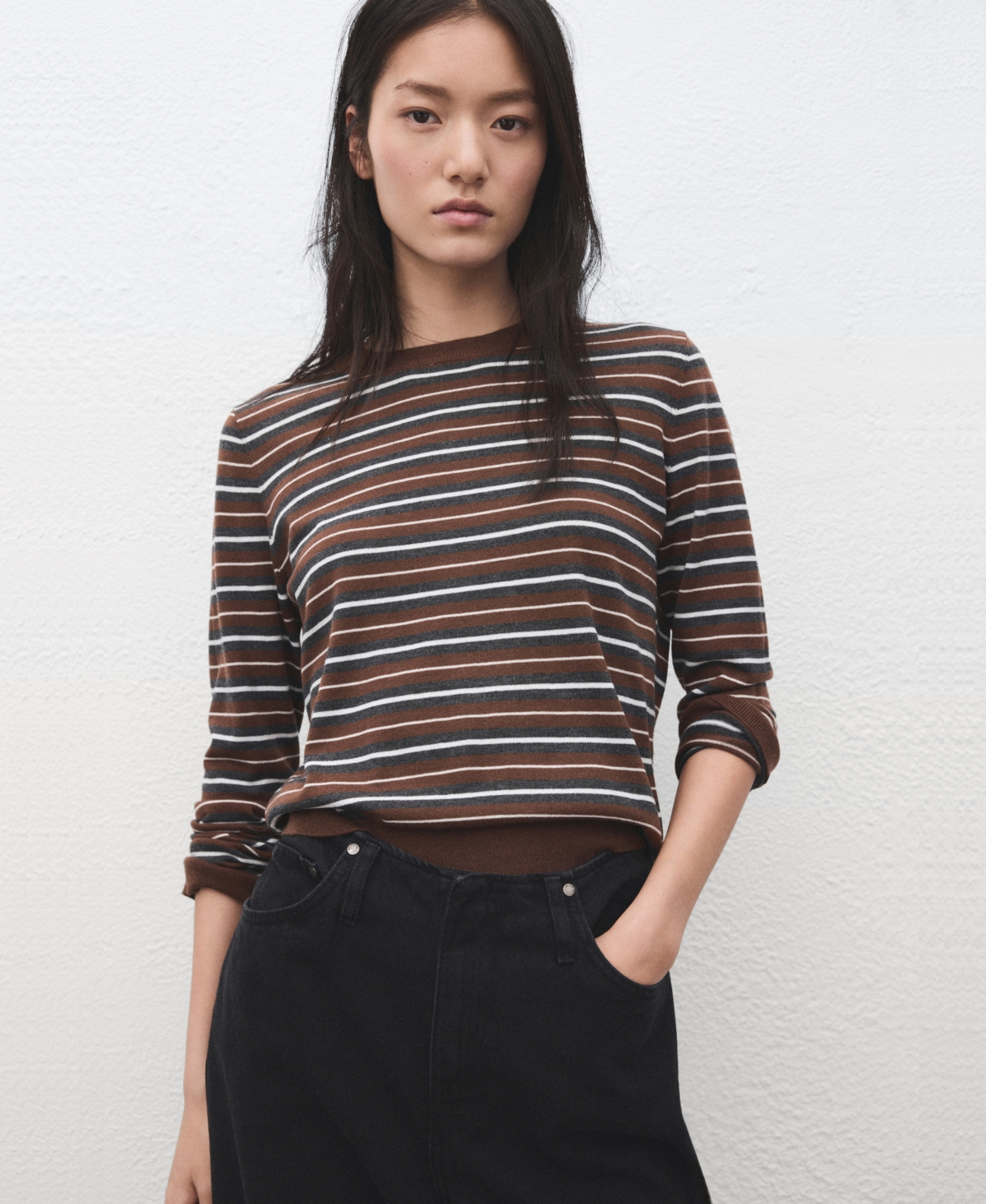 Mango Women's Knit Striped Sweater