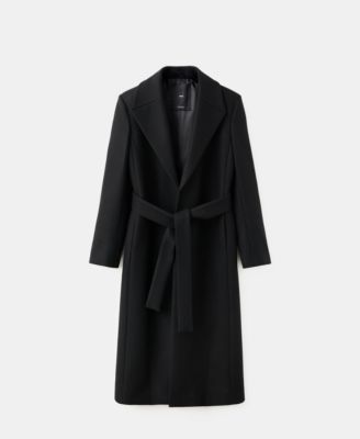 Women's Fur Collar Manteco Wool Coat