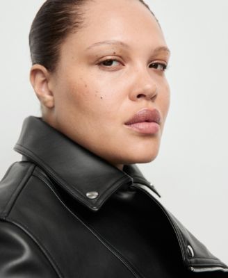 Women's Faux-Leather Biker Jacket