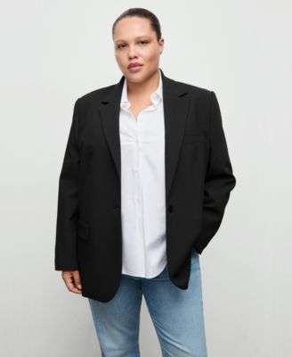 Women's Lapel Pockets Straight Suit Jacket