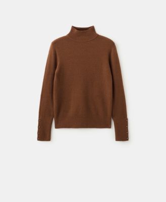 Women's Perkins Collar and Buttoned Cuffs Sweater