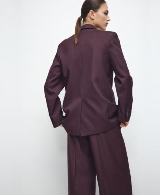 Women's Lapel Pockets Straight Suit Jacket