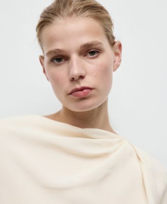 Women's Draped Boat-Neck Blouse