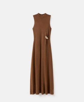 Women's Brooch Turtleneck Knitted Dress