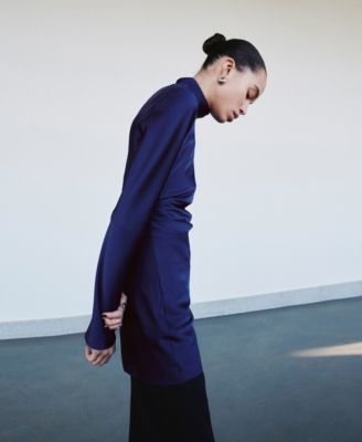 Women's Pleat Detail Satin Dress