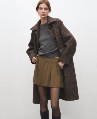 Women's Buckles Short Pleated Skirt