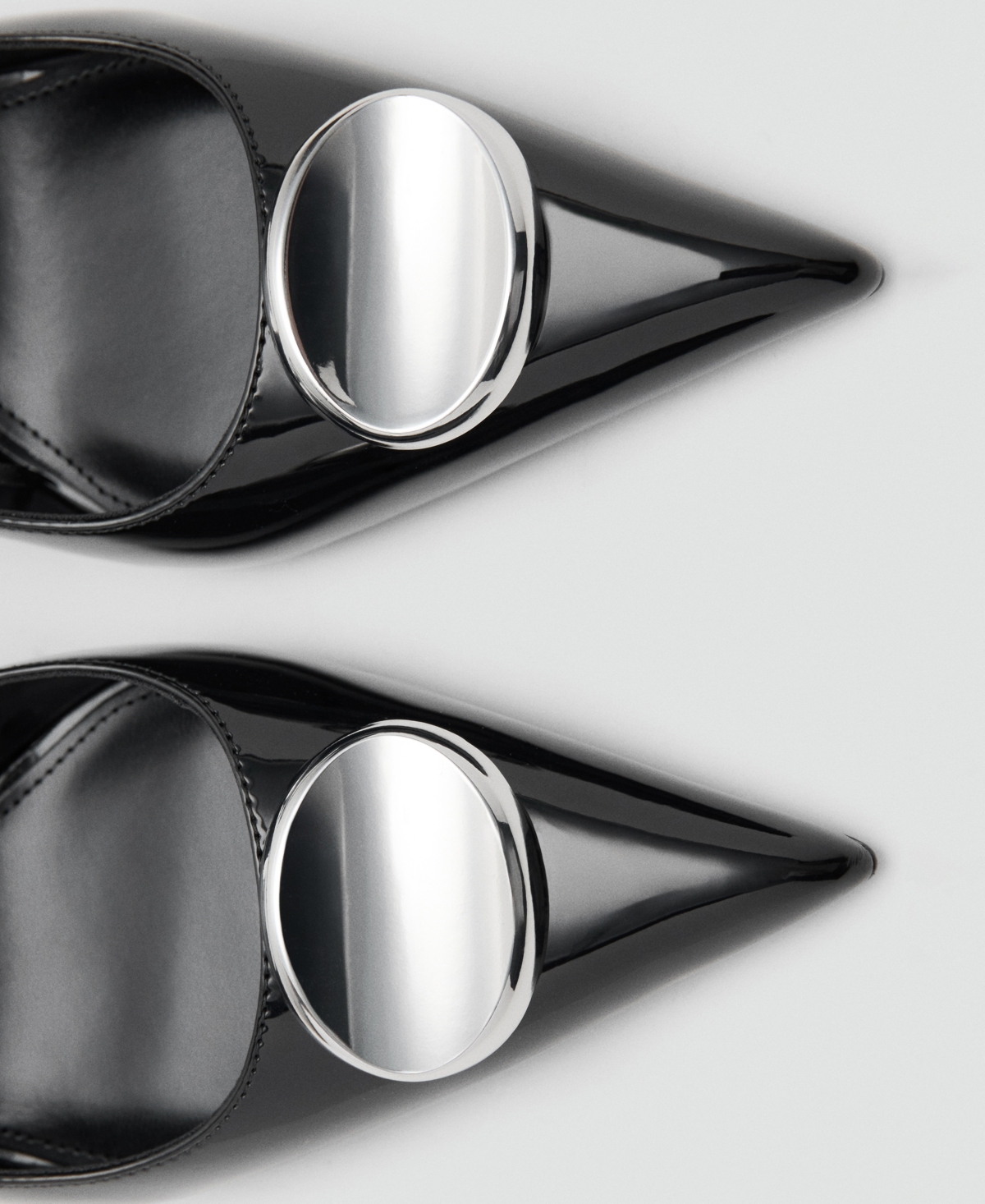 Mango Women's Metal Detail Patent Leather High-Heeled Shoes