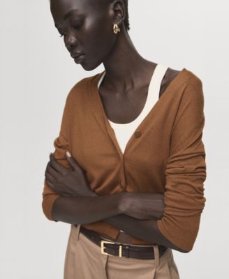 Women's V-Neck Knitted Cardigan Sweater