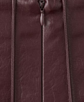 Women's Faux-Leather Godet Skirt