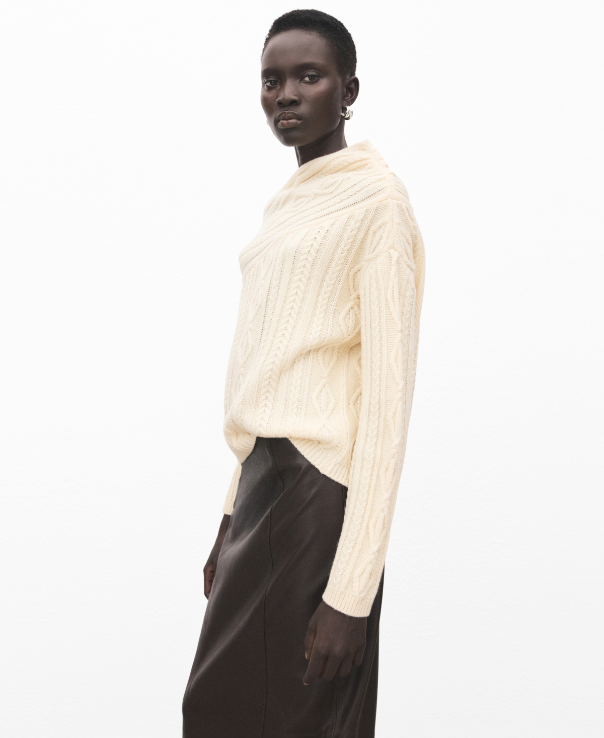 Mango Women's Braided Wool-Blend Sweater