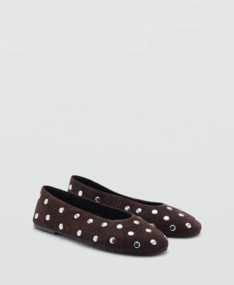 Women's Suede Studs Ballet Flats