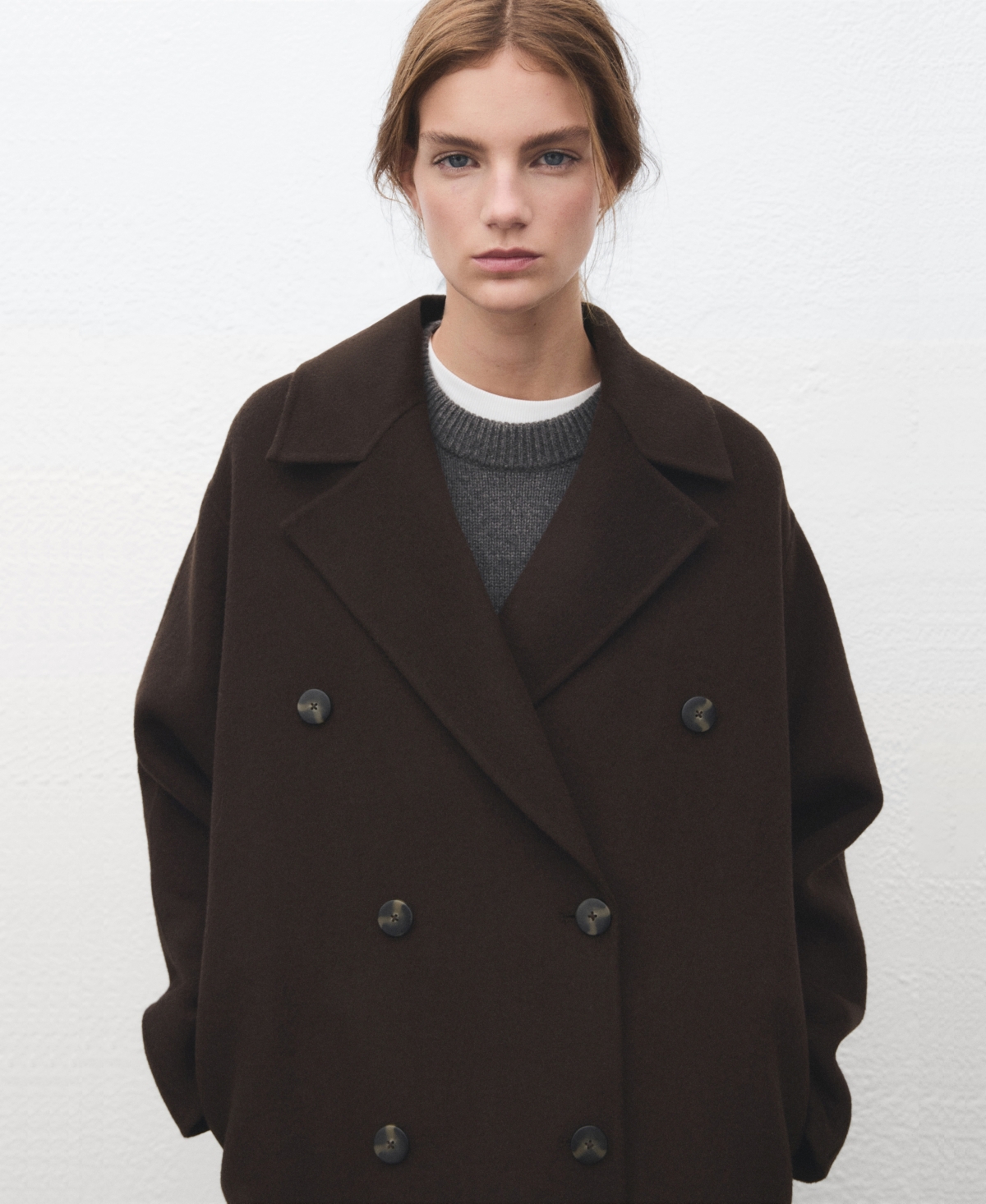 Mango Women's Handmade Oversized Wool Coat