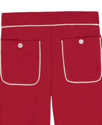 Toddler Girls' 2T-4T Crochet Trim Striped Top & Patch Pocket Wide Leg Pants, 2-Piece Set