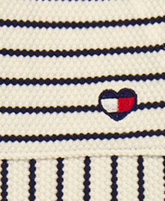 Girls' Toddler 2T-4T Popcorn Pique Oversized T-Shirt & Striped Wide Leg Pants, 2-Piece Set