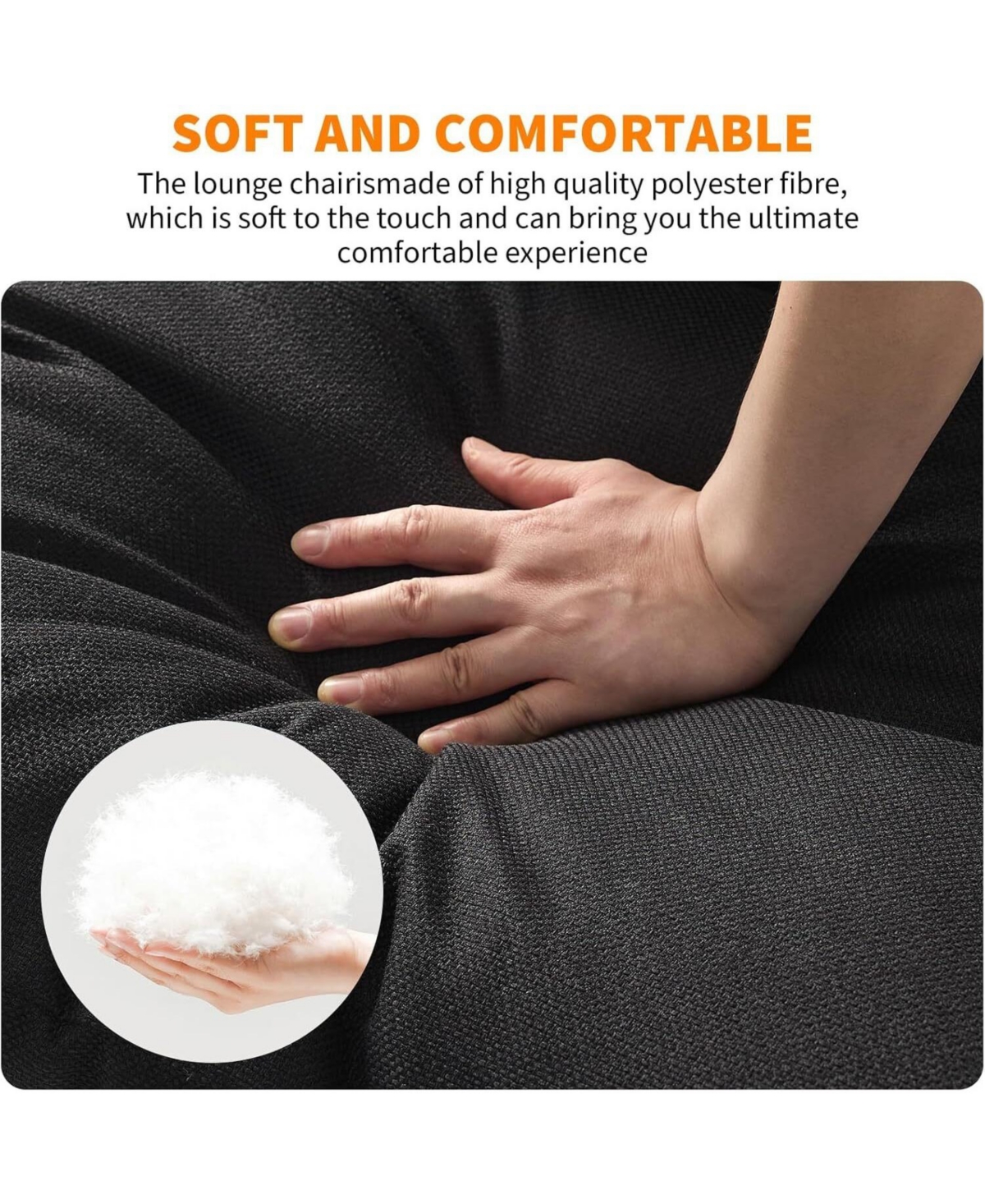 gaomon Modern Plush Sling Accent Chair, Shredded Foam Upholstery & Sturdy Metal Frame Comfy Lounge Chair for Home