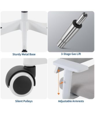 350LBS Heavy Duty Ergonomic Office Chair, Adjustable Headrest & Lumbar Support, Flip-Up Arms Desk Chair