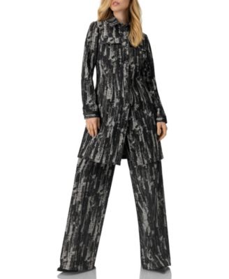 Women's Abstract Print Wide-Leg Jeans