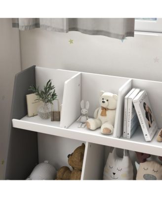 2 Tier Kids Bookcase with Toy Storage Compartments