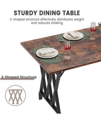 Kitchen Table Rectangular Dining Table 70.9-Inch Long Dining Table for 6 Peoplefor Dining Room, Home Office, Living Room