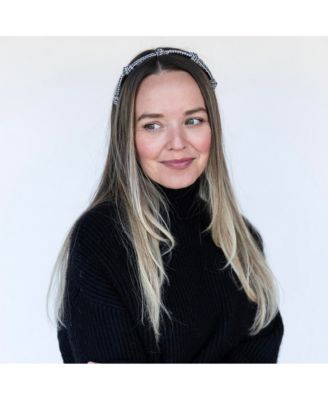 Women's Knotted Tweed Headband - Black Ivory