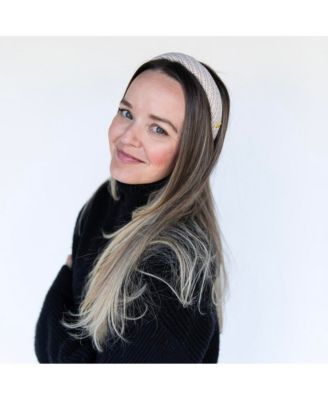 Women's Classic Padded Tweed Headband - Cream Beige