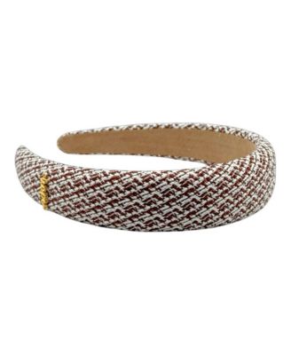 Women's Classic Padded Tweed Headband - Espresso Maroon