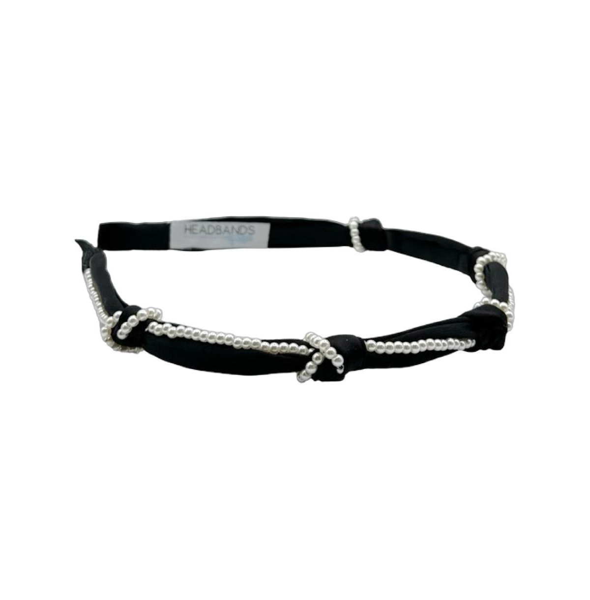 Headbands of Hope Women's Knotted Satin Headband - Black Pearl