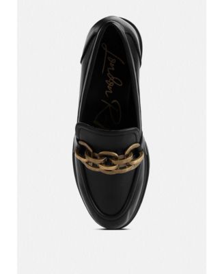 Womens Arthur Faux Leather Chunky Platform Loafers