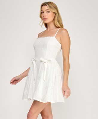 Juniors' Sleeveless Fit & Flare Mini Dress