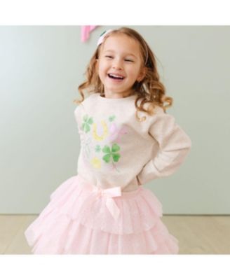 Toddler Girls Sweet Shamrock St. Patrick's Day Sweatshirt