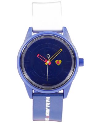Harajuku Lovers - Unisex Emoji Designed by Gwen Stefani Blue and White Printed Strap Watch 40mm HL2323