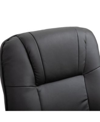 Faux Leather Manual Recliner Adjustable Swivel Lounge Chair with Footrest