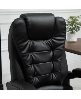 High Back Massage Office Chair with 6 Vibration Points PU Leather Reclining