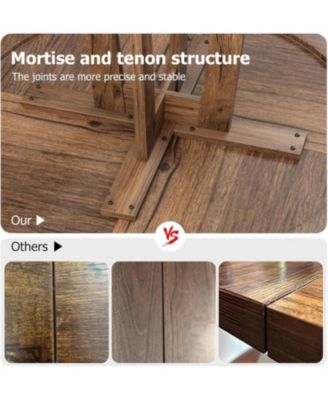 Kitchen Table Dining Table for 4 to 6 People 47 Inch Round Dining Table Wooden Kitchen Table for Dining Room, Home Office