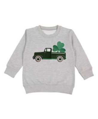 Toddler Boys Shamrock Truck Patch St. Patrick's Day Sweatshirt